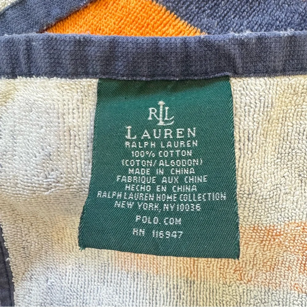 Lauren Ralph Lauren LRL Vintage Nautical Logo Beach Towel 64x35 Old Money
